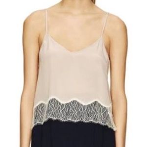 Aritzia Wilfred Silk Cami With Lace Trim